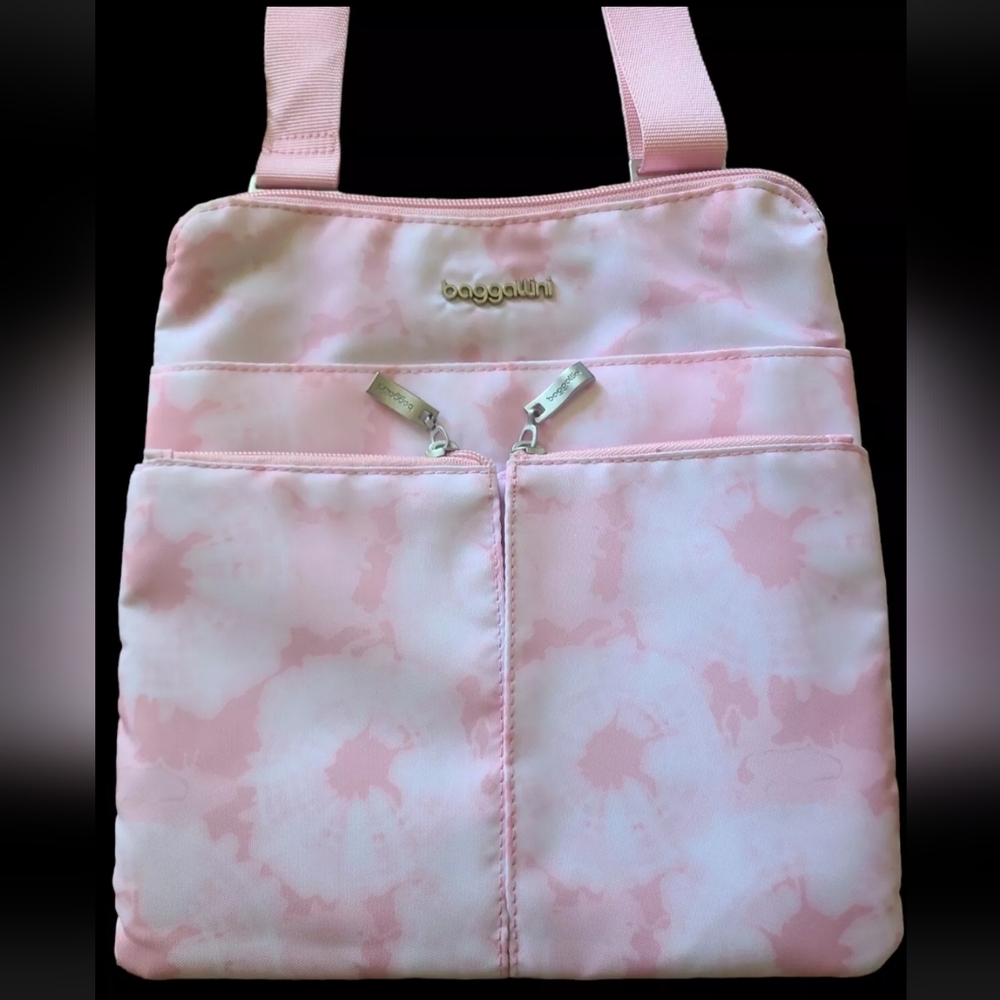 Bagallini Crossbody Purse Bag Pink Tye Dye